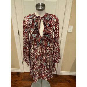 Giamba Giambattista Valli Abstract Floral Print Babydoll Dress Size 4 | 40